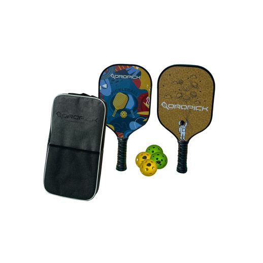 Dropick PRO Serisi Profesyonel Karbon Fiber Yetişkin Pickleball Raket Seti 2 Raket 4 Top