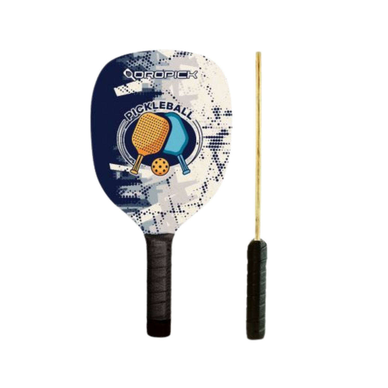 Blue White Yetişkin Ahşap Pickleball Raketi